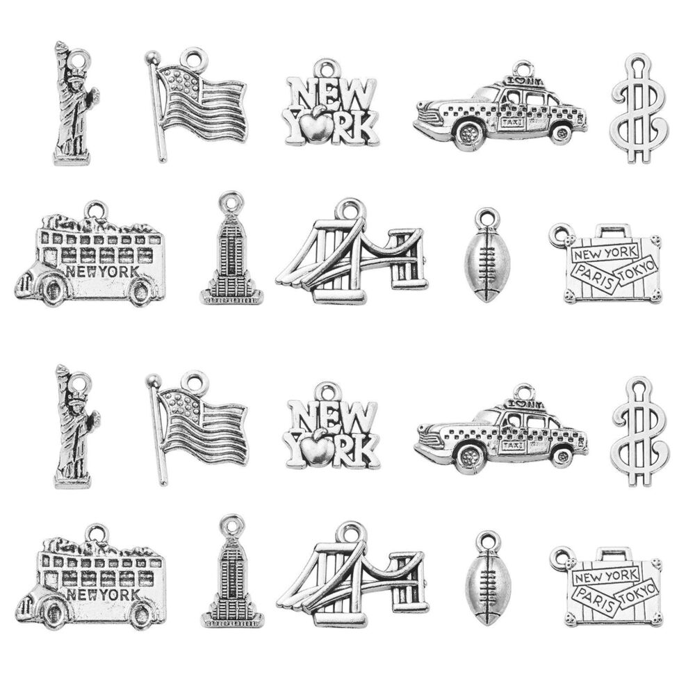 5008 100pcs 10 Styles Tibetan American New York Charms: Statue of Liberty